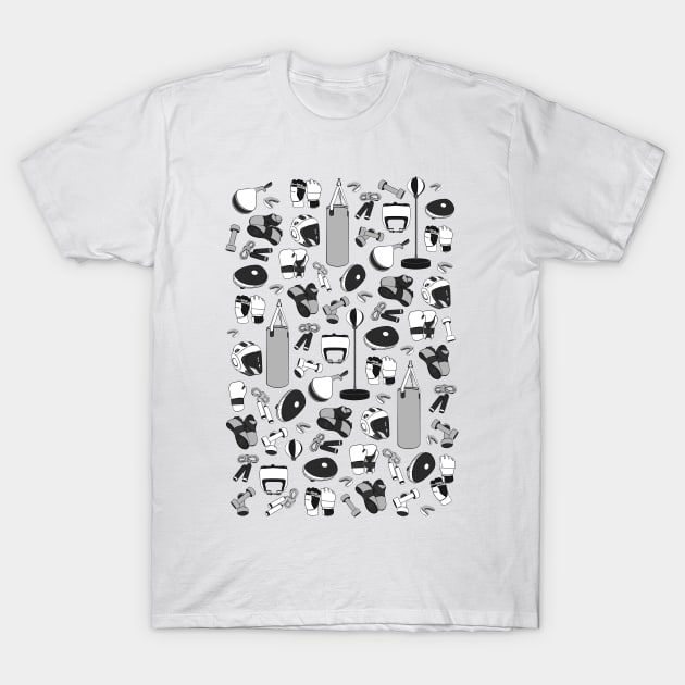 Martial Arts Pattern (black and white) T-Shirt by lents